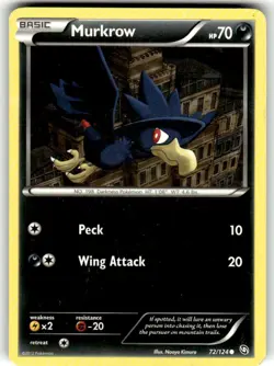 Pokemon TCG Murkrow 72/124 Dragons Exalted Regular - Image 1