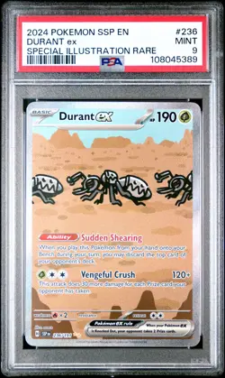 2024 POKEMON SSP EN-SURGING SPARKS SPECIAL ILLUSTRATION RARE DURANT EX PSA 9 - Image 1