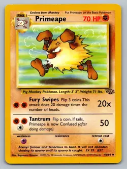 Pokemon TCG Jungle Primeape 43/64 - Image 1