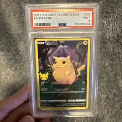 2021 Pokemon Pikachu 005/025 Celebrations Holo Full Art PSA 9 MINT (NEW CERT) - Image 3