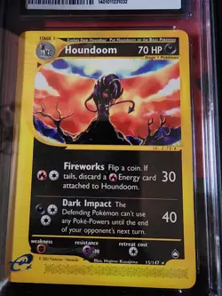 Pokemon Houndoom Aquapolis CGC 8.5 - Non Holo Rare 15/147 w/Bumper Guard - Image 2