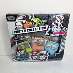 Pokemon Black Bolt White Flare 4 Booster Pack Poster Collection Box - NEW SEALED - Image 1
