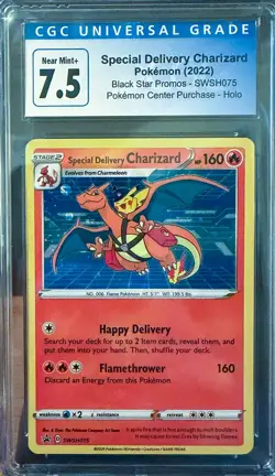 Special Delivery Charizard SWSH075 Pokemon Center Promo Cards Holo CGC 7.5 - Image 1