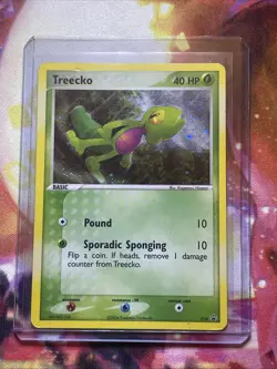 Treecko 016 Black Star Promo Cosmo Holo Pokemon TCG Card Hp Poor Condition - Image 1