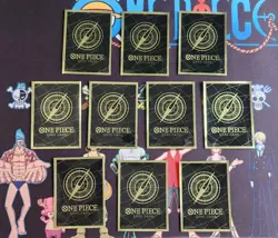 ONE PIECE TCG Official Card Sleeves Std Black / Gold Gld Bordr PACK OF 10 UNUSED - Image 1