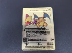Pokemon. 1st Edition Base Set Shadowless Charizard GOLD .Metal DISPLAY Card - Image 1