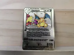 Pokemon. 1st Edition Base Set Shadowless Charizard GOLD .Metal DISPLAY Card - Image 2