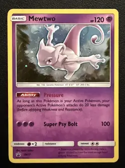 Pokemon Mewtwo TCG SM77 Cosmic Holo Black Star Promo Card NM Condition - Image 1