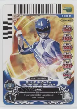 2013 Saban's Power Rangers - Action Card Game Blue Mighty Morphin Ranger #1-069 - Image 1