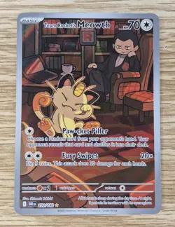 Team Rocket's Meowth Pokemon • Illustration Rare • 203/182 Destined Rivals - Image 1