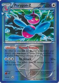 Porygon-Z - 74/101 - Holo Rare - Reverse Holo PL/MP, English Pokemon Plasma Blas - Image 1