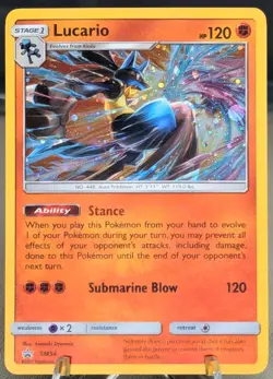 Pokemon Lucario SM54 Sun & Moon Black Star Promo Holo Foil Near Mint - Image 1