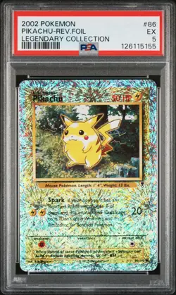 2002 POKEMON LEGEND COLL #86 PIKACHU-REVERSE FOIL PSA 5 - Image 1