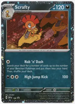 Scrafty SVP 188 (NM) - Scarlet & Violet Black Star Promo Holo Rare Pokemon TCG - Image 1