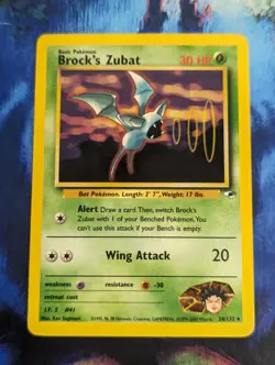 Brock's Zubat 24/132 Gym Heroes Rare Pokemon NM - Image 1