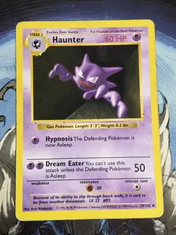 Haunter 29/102 Shadowless Base Set Uncommon Pokemon HP - Image 1