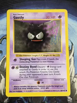 Gastly 50/102 Shadowless Base Set Pokemon NM - Image 1