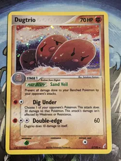 Dugtrio 5/100 Crystal Guardians HOLO Rare Pokemon LP-NM - Image 1