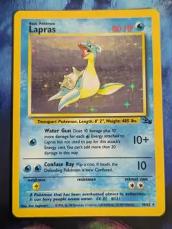 Lapras 10/62 Fossil HOLO Rare Pokemon MP-LP - Image 1