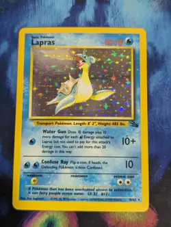 Lapras 10/62 Fossil HOLO Rare Pokemon CREASE-NM - Image 1