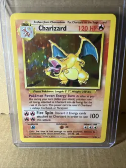 Pokemon TCG Charizard Base Set Holo Unlimited Rare Card 4/102 1995 - Image 4