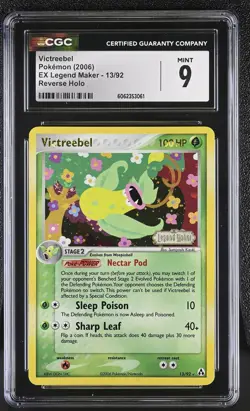 CGC 9 MINT Victreebel EX Legend Maker 13/92 Reverse Holo STAMPED Pokemon Card - Image 1