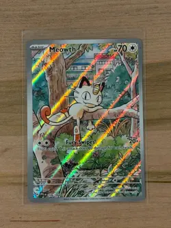 Meowth 106/094 Phantasmal Flames Illustration Rare IR NM EN Pokemon Card TCG - Image 1