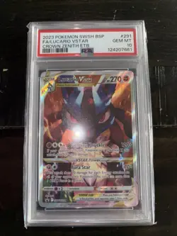 2023 Pokemon TCG Lucario VSTAR SWSH291 Crown Zenith ETB Promo Card PSA 10 GEM MT - Image 1