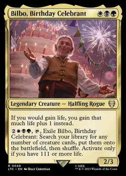 1x Bilbo, Birthday Celebrant NM Eng MTG - LOTR Commander - Image 1