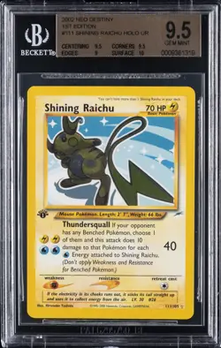 POKEMON NEO DESTINY 1ST EDITION HOLO #111 SHINING RAICHU BGS 9.5 - Image 1