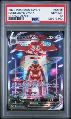 PSA 10 Deoxys VMax Full Art #GG45/GG70 Pokemon Crown Zenith - Image 1