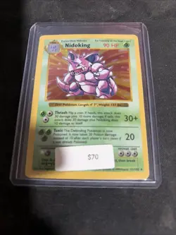 Pokemon TCG Nidoking Base Set Shadowless Mod Played - Image 1