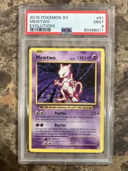 2016 POKEMON XY EVOLUTIONS #51 MEWTWO PSA 9 - Image 1