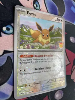 Eevee 74/131 2025 Pokemon Day Stamp Reverse Holo - Swirl - Image 2