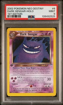 2002 Pokemon Neo Destiny 1st Edition #6 Dark Gengar Holo PSA 9 MINT NEW CERT - Image 1