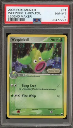 Pokemon Weepinbell EX Legend Maker Reverse Holo #47 PSA 8 - Image 1