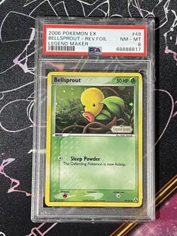 Bellsprout 49/92 EX Legend Maker Reverse Holo Pokemon Pokemon TCG PSA 8 Stamped - Image 1