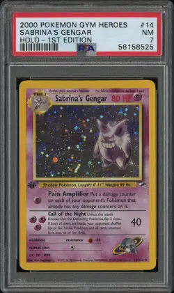 🔥 Pokemon TCG 🔥 Sabrina's Gengar #14 🔥 Gym Heroes 1st Edition Holo PSA 7 🔥 - Image 1
