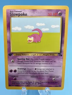 Pokemon Card Slowpoke Fossil 55/62 1st Edition Common WOTC Vintage LP (1) - Image 1