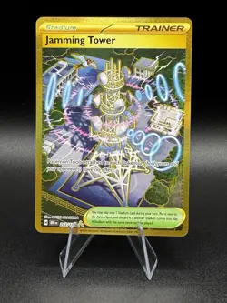 Jamming Tower 243/182 Destined Rivals Gold Hyper Rare Pokemon Card NM - Image 1