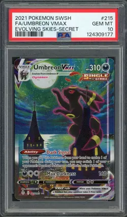 PSA 10 Umbreon VMAX (Alt Art) Evolving Skies 215/203 Holo Pokemon Card B21 - Image 1