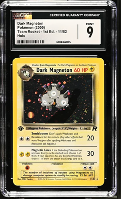 CGC 9 MINT Dark Magneton Team Rocket 1st Edition 11/82 Holo Pokemon Card - Image 1