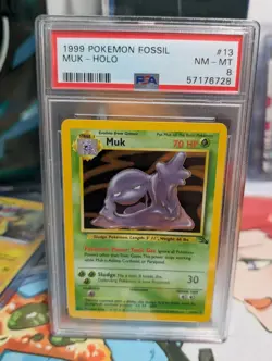 1999 POKEMON FOSSIL #13 MUK-HOLO PSA 8 *Free Shipping On All Orders* - Image 1