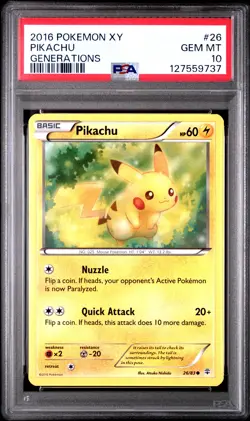 2016 POKEMON XY GENERATIONS #26 PIKACHU PSA 10 - Image 1