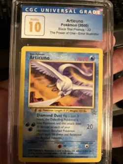 Pokemon Articuno 22/53 Wotc Black Star Promo Illustrator Error CGC 10!! Graded - Image 2