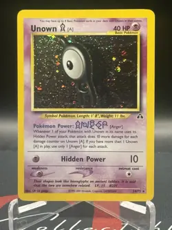 Pokemon TCG Unown A 14/75 Neo Discovery Unlimited Holo Rare WOTC VTG - Image 1