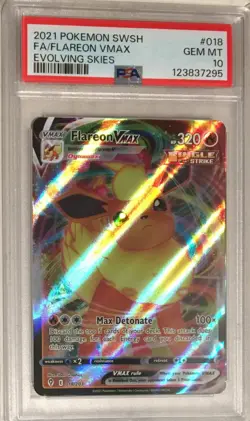 2021 Pokemon Sword & Shield Evolving Skies PSA 10 Flareon VMAX Full Art #018 - Image 1