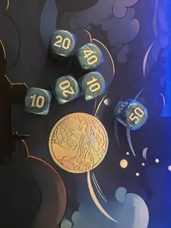 Pokemon Mega Charizard X UPC Metal Silver Coin and Dice Only - Image 1