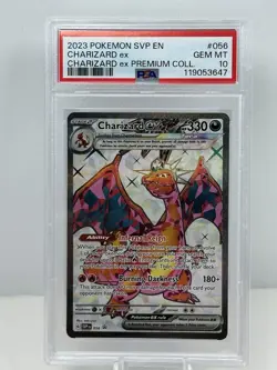 2023 Pokemon Charizard EX Premium Collection Black Star Promo 056 PSA 10 - Image 1