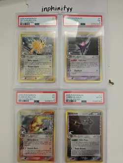 Pokemon 2005 Delta Species Holo And Rev Holo Jolteon Espeon Umbreon Flareon PSA - Image 1
